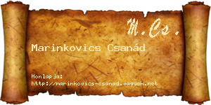 Marinkovics Csanád névjegykártya